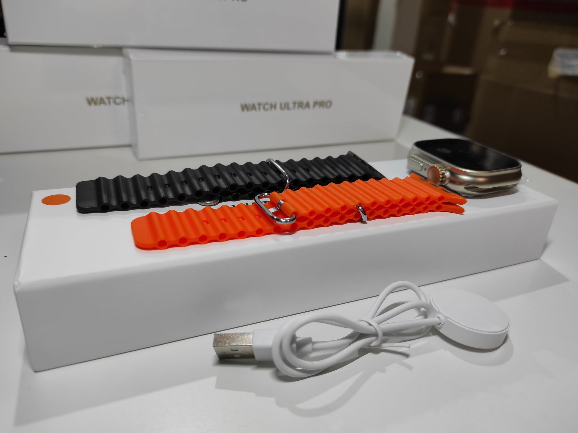 Smartwatch Ultra Pro con 2 correas ( negro + naranja  ) - additional image 5